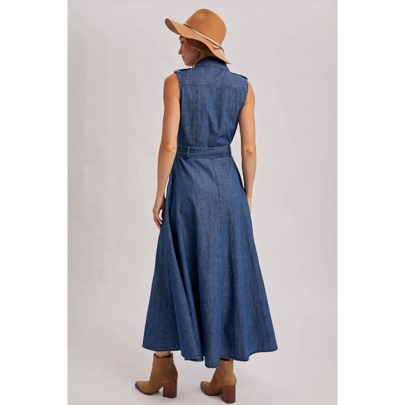 Denim Sleeveless Maxi Dress - Picture 4 of 4